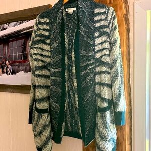 Cozy cardigan White and Blue Women's Sweater